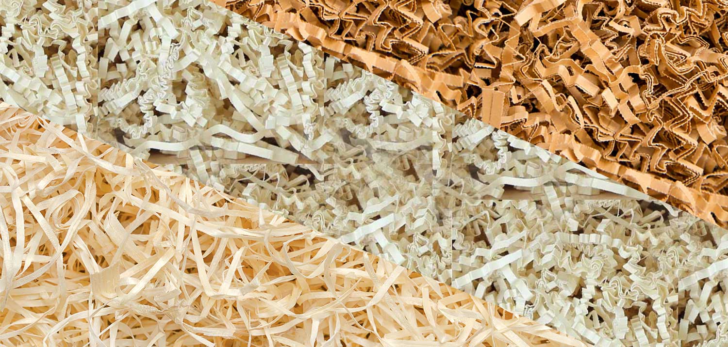 Vergleich Holzwolle und Papierwolle